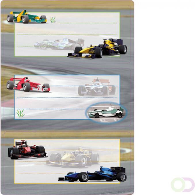Herma Schooletiketten raceauto's glitters