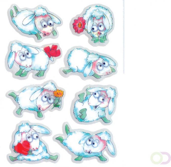 Herma Sieretiketten MAGIC vrolijke schapen puffy wiebelogen 1 vel
