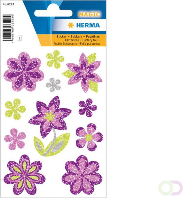 Herma Stickers bloemen de diamant glitters