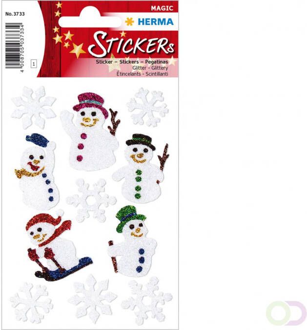 Herma Stickers De Mencen van de sneeuw glitter