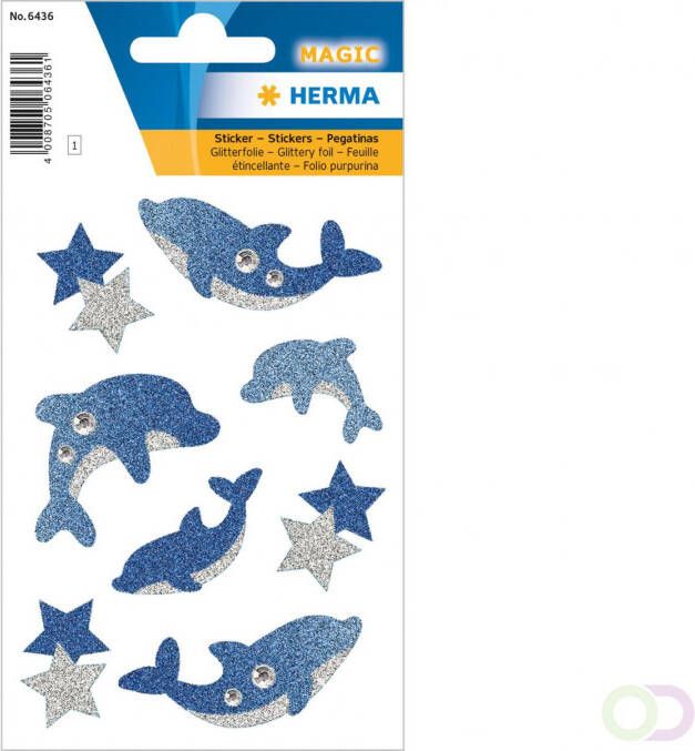 Herma Stickers Dolfijnen Diamond glittery