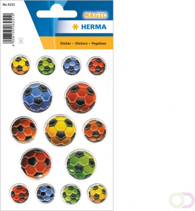 Herma Stickers gekleurde ballen van het voetbal reliÃf preeg