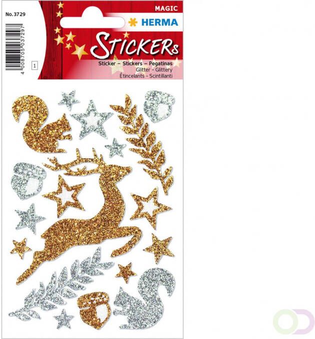 Herma Stickers Gemaakte dieren glitter