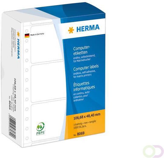 Herma Video-etiketten A4 147 3 x 20 mm wit permanent hechtend