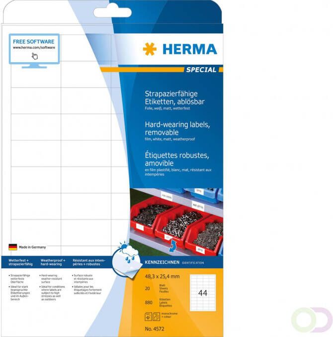Herma Weervaste folie etiketten A4 48 3 x 25 4 mm wit verwijderbaar