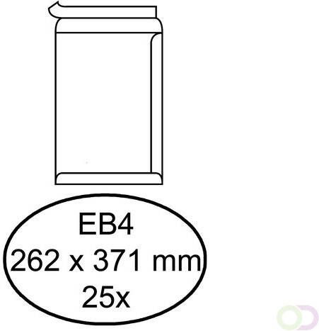 Hermes Envelop akte EB4 262x371mm zelfklevend wit pak Ã  25 stuks