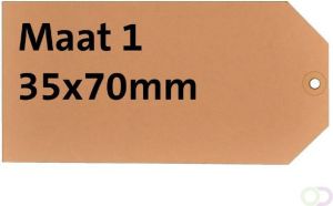 HF2 Label karton nr1 200gr 35x70mm chamois 1000stuks