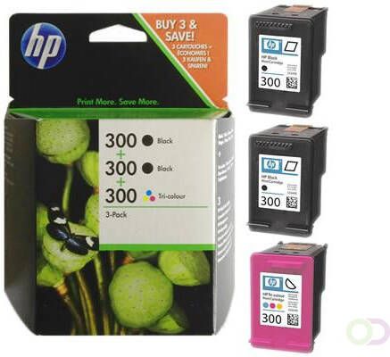 HP 300 inktcartridge 3-pack 2x CC640E + 1x CC643E