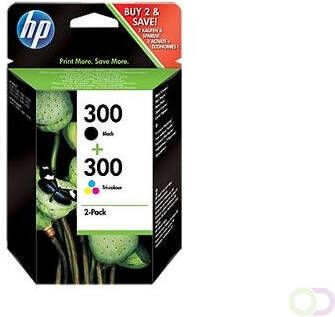 HP 300 originele zwarte drie-kleuren inktcartridges 2-pack (CN637EE)