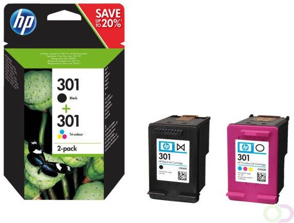 HP 301 Inktcartridge zwart + kleur(N9J72AE ) - Foto 1