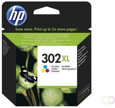 HP 302XL originele high-capacity drie-kleuren inktcartridge (F6U67AE)
