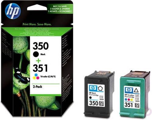 HP 350 originele zwarte 351 drie-kleuren inktcartridges 2-pack (SD412EE)