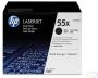 HP 55X originele high-capacity zwarte LaserJet tonercartridge 2-pack (CE255XD) - Thumbnail 2