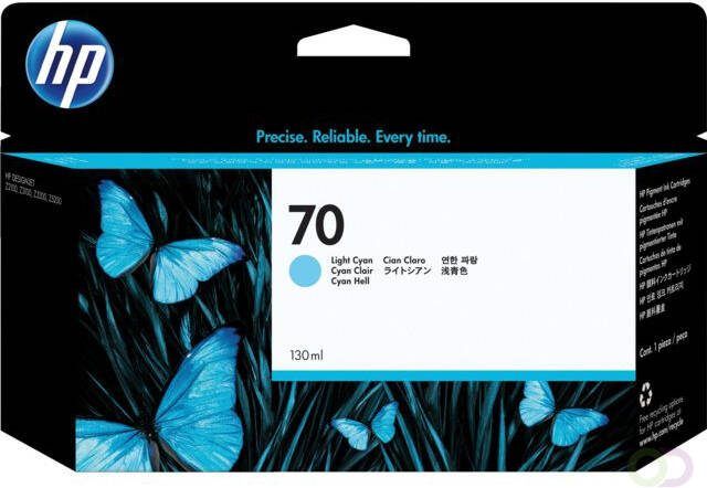 HP 70 licht-cyaan inktcartridge 130 ml (C9390A) - Foto 2