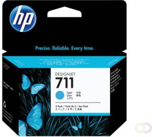 HP Cartridge voor inktjetprinters van type CZ134A 711XL blauw HC