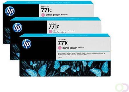 HP 771C licht-magenta DesignJet inktcartridges 775 ml 3-pack (B6Y35A)