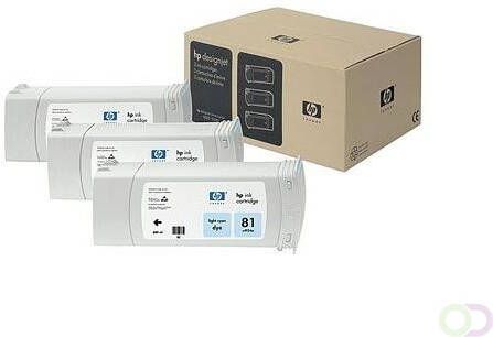 HP 81 orginele dye inktcartridge licht cyaan standard capacity 3 x 680ml 3 x 1.000 pagina s 3-pack