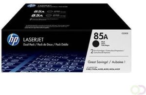 HP 85A originele zwarte LaserJet tonercartridge 2-pack (CE285AD)