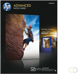 HP Inkjetpapier Q8696A 13x18cm photo glossy 250gr 25vel