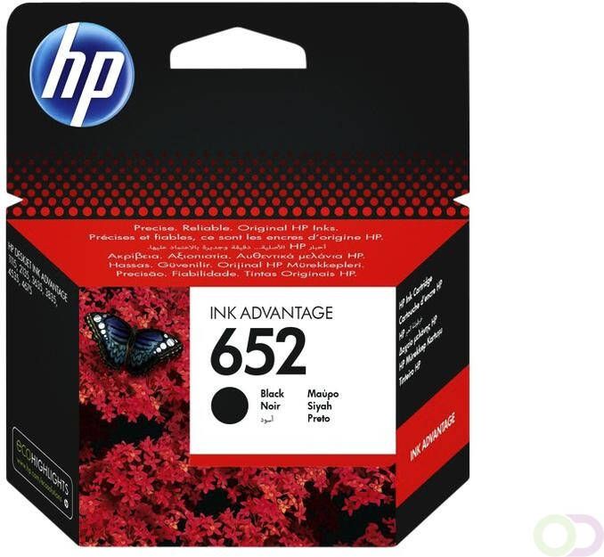 HP Inktcartridge F6V25AE 652 zwart