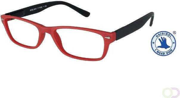 I Need You Leesbril +1.50 dpt Feeling rood-zwart