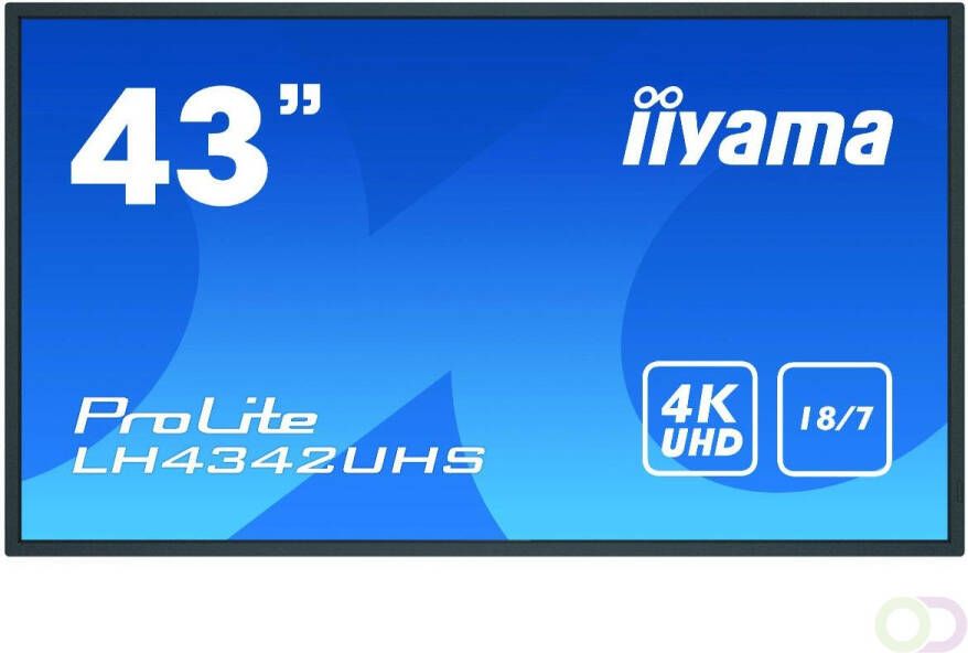 Iiyama LH4342UHS-B3 beeldkrant Digitale signage flatscreen 108 cm (42.5") IPS 500 cd mÂ² 4K Ultra HD Zwart Type processor Android