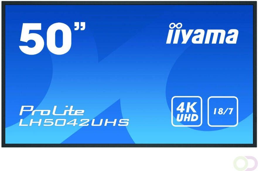 Iiyama LH5042UHS-B3 beeldkrant Digitaal A-kaart 125 7 cm (49.5") VA 500 cd mÂ² 4K Ultra HD Zwart Android 8.0 18 7 (LH5042UHS-B3)