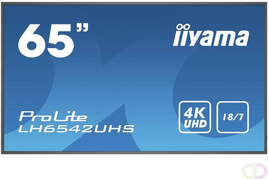 Iiyama LH6542UHS-B3 beeldkrant Digitale signage flatscreen 163 8 cm (64.5") IPS 500 cd mÂ² 4K Ultra HD Zwart Type processor Andro
