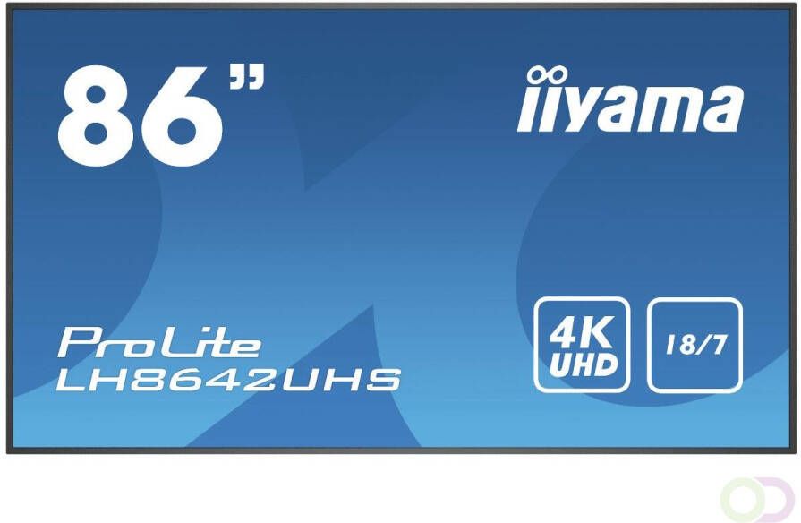 Iiyama LH8642UHS-B3 beeldkrant Digitale signage flatscreen 2 17 m (85.6") IPS 500 cd mÂ² 4K Ultra HD Zwart Type processor Android