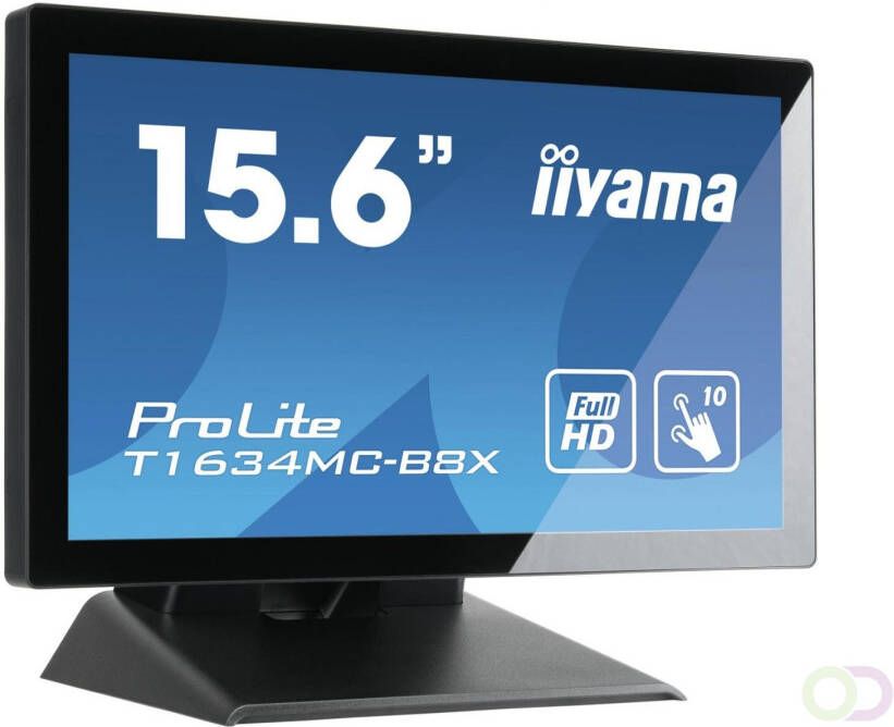 Iiyama ProLite T1634MC-B8X touch screen-monitor 39 6 cm (15.6") 1920 x 1080 Pixels Multi-touch Multi-gebruiker Zwart (T1634MC-B8