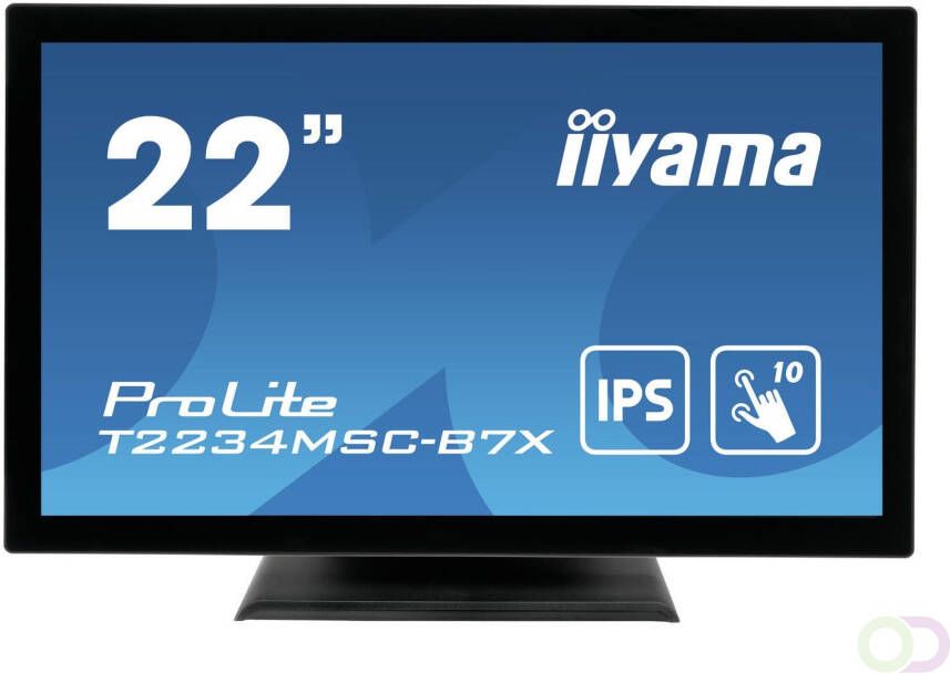 Iiyama ProLite T2234MSC-B7X touch screen-monitor 54 6 cm (21.5") 1920 x 1080 Pixels Multi-touch Zwart (T2234MSC-B7X)