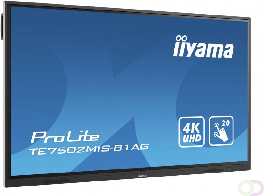 Iiyama TE7502MIS-B1AG interactive whiteboards & accessories 190 5 cm (75") 3840 x 2160 Pixels Touchscreen Zwart (TE7502MIS-B1AG)