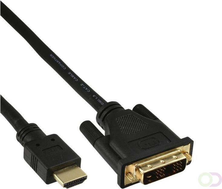 InLine Kabel HDMI DVI 18+1 pin M M 2 meter zwart
