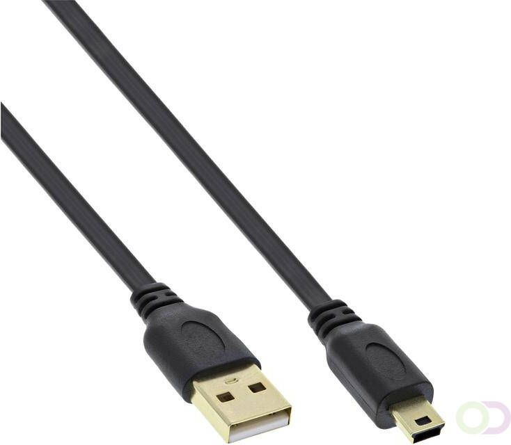 InLine Kabel InlLne USB-A mini-B 2.0 platte kabel 2 meter zwart