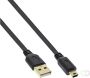 InLine Kabel InlLne USB-A mini-B 2.0 platte kabel 2 meter zwart - Thumbnail 2