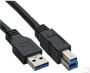 InLine Kabel USB-A USB-B 3.0 M 0.5 meter zwart - Thumbnail 1