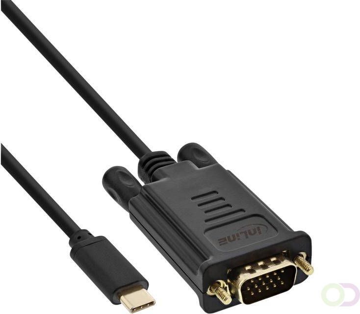 InLine Kabel USB C VGA 3.1 M M 2 meter zwart