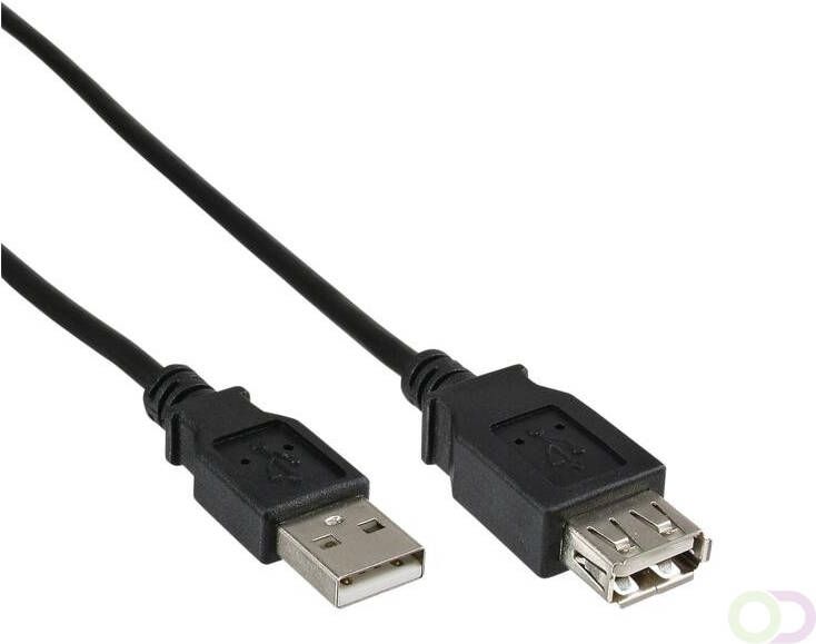 InLine Kabel verlengkabel USB-A 2.0 M V 1 8 meter zwart