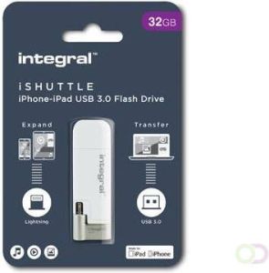 Integral iShuttle USB 3.0 stick 32 GB wit