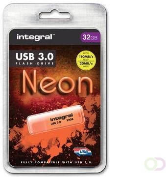 Integral Neon USB 3.0 stick 32 GB oranje