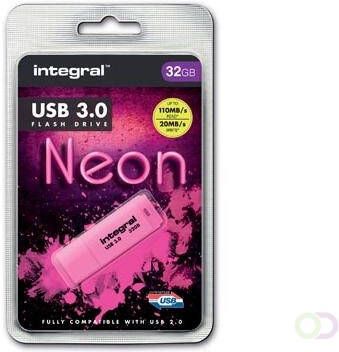 Integral Neon USB 3.0 stick 32 GB roze