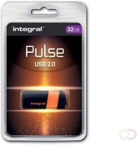 Integral Pulse USB 2.0 stick 32 GB zwart oranje