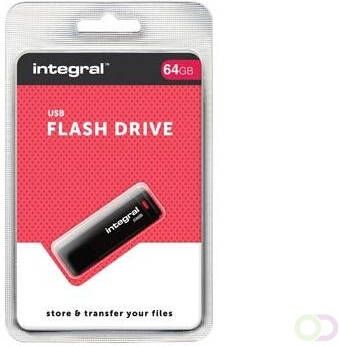 Integral USB 2.0 stick 64 GB zwart