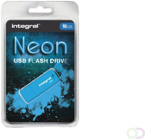 Integral USB-stick 2.0 16GB neon blauw