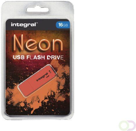 Integral USB-stick 2.0 16Gb neon oranje