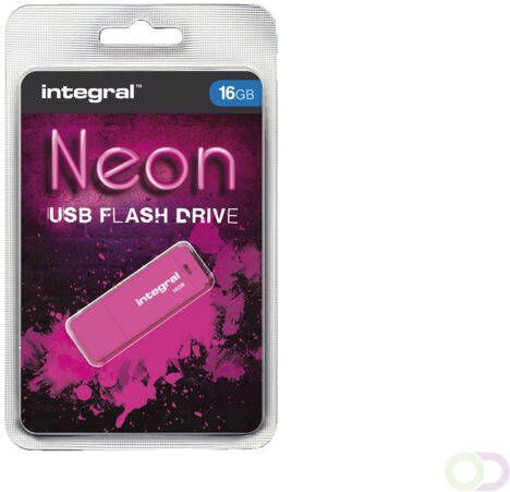 Integral USB-stick 2.0 16Gb neon roze
