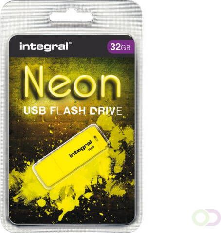 Integral Neon USB 2.0 stick 32 GB geel