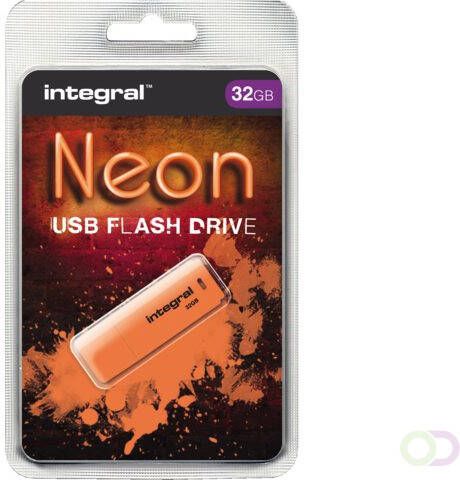 Integral USB-stick 2.0 32GB neon oranje
