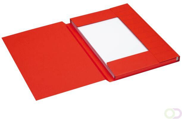 Jalema Dossiermap Secolor folio 3 kleppen 225gr rood