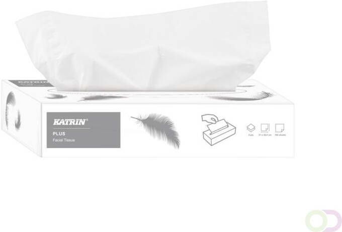 KATRIN Plus facial tissues 2-laags doos van 100 vellen